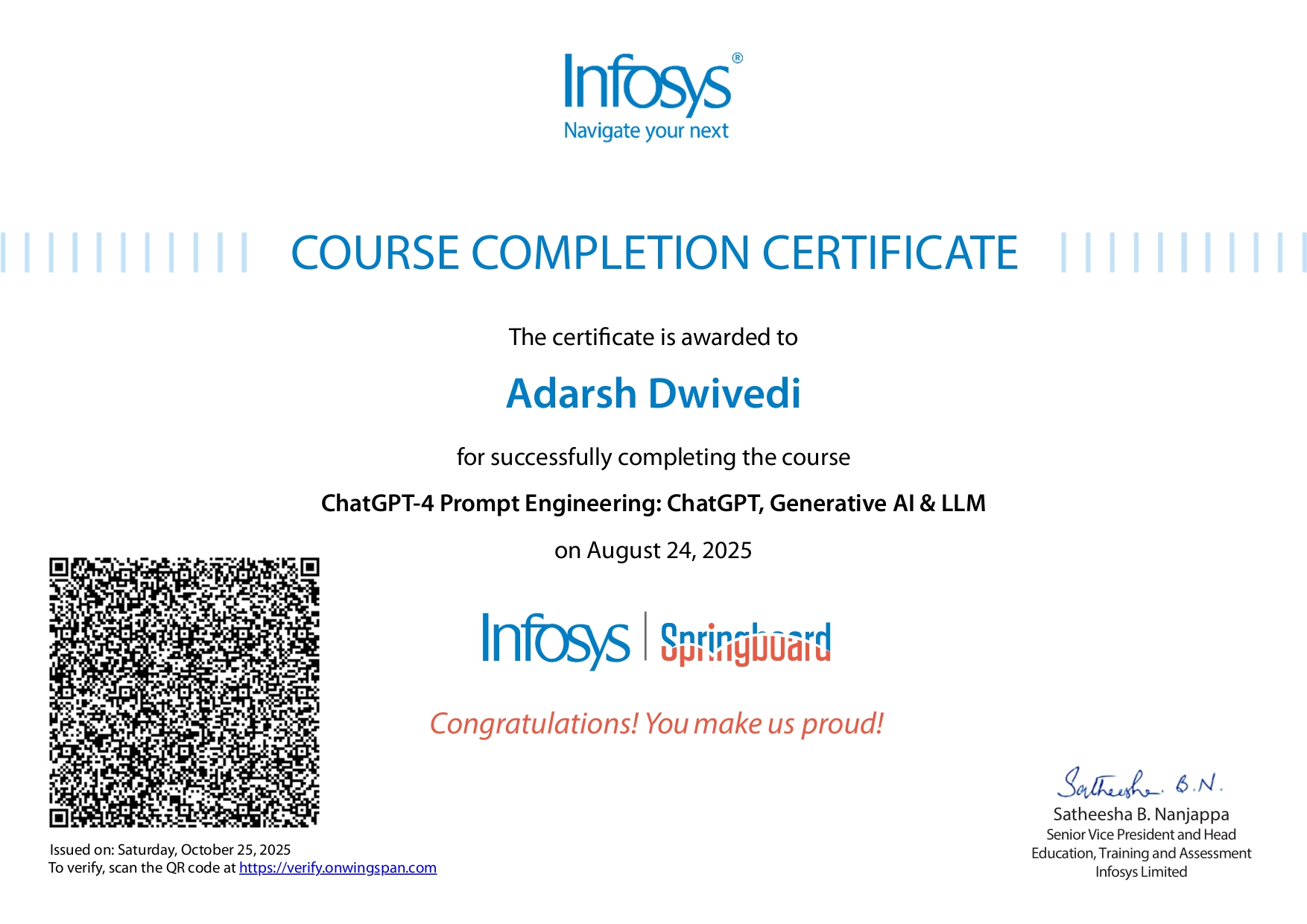 ChatGPT-4 Certificate